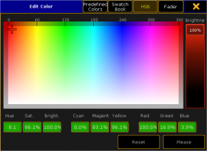 GrandMA2 color picker